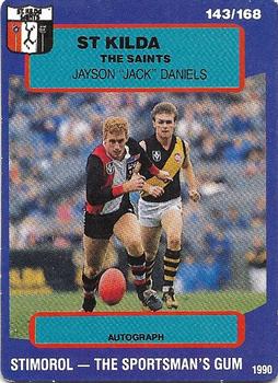 1990 AFL Scanlens Stimorol #143 Jayson Daniels Front